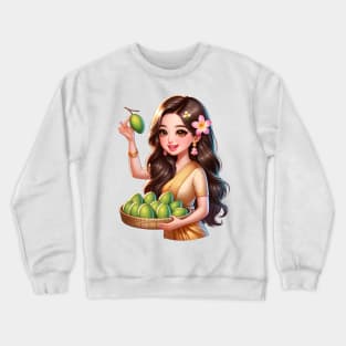 Khmer woman picking mangoes Crewneck Sweatshirt